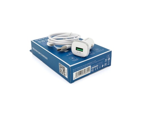 Зарядний пристрій BOROFONE BZ12A USB + cable USB to USB-C 1.0m White (BZ12A/TCW)