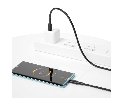 Дата кабель USB-C to USB-C 1.0m 100W braided black XO (NBQ199_С_Black)