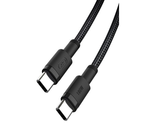 Дата кабель USB-C to USB-C 1.0m 100W braided black XO (NBQ199_С_Black)