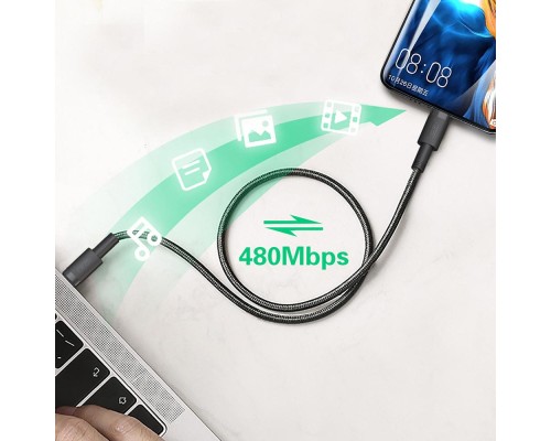 Дата кабель USB-C to USB-C 1.0m 100W braided black XO (NBQ199_С_Black)