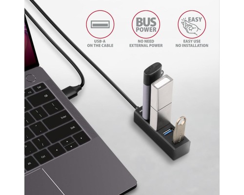 Концентратор AXAGON USB 3.1 to 4xUSB 3.0 1.2m black (HUE-M1AL)