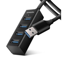 Концентратор AXAGON USB 3.1 to 4xUSB 3.0 1.2m black (HUE-M1AL)