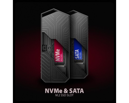 Кишеня зовнішня AXAGON USB-C 10Gbps metal box for M.2 NVMe & SATA SSD GAME (EEM2-GAM)