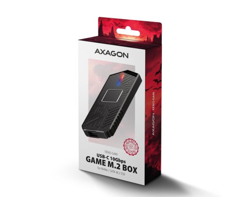 Кишеня зовнішня AXAGON USB-C 10Gbps metal box for M.2 NVMe & SATA SSD GAME (EEM2-GAM)