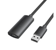 Дата кабель USB 2.0 Type-A Male to Type-A Female Active Extension Cable 5M Black VENTION (CBKBJ)