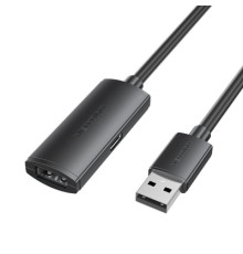 Дата кабель USB 2.0 Type-A Male to Type-A Female Active Extension Cable 5M Black VENTION (CBKBJ)