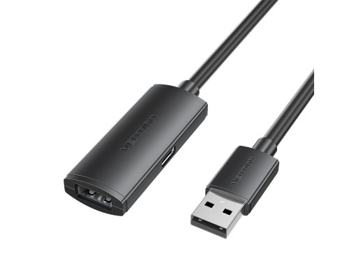 Дата кабель USB 2.0 Type-A Male to Type-A Female Active Extension Cable 5M Black VENTION (CBKBJ)