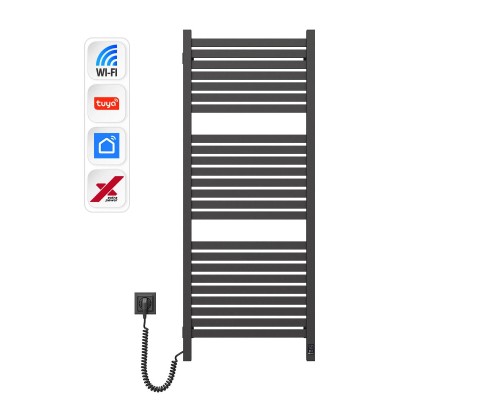 Сушарка для рушників Navin Авангард Х, 1200х480х71мм, Wi-Fi, сталь, чорний муар, ліве підключення (12-272155-4812)