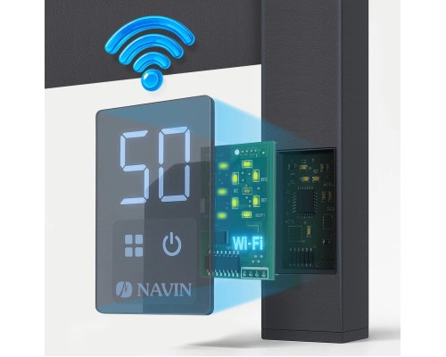 Сушарка для рушників Navin Авангард Х, 1200х480х71мм, Wi-Fi, сталь, чорний муар, ліве підключення (12-272155-4812)