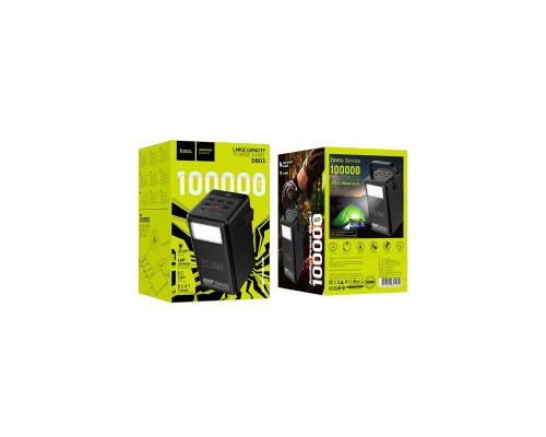 Батарея універсальна HOCO 100000mAh Endure 22.5W PD, QC, LED Lamp, Black (DB03 / 714721)