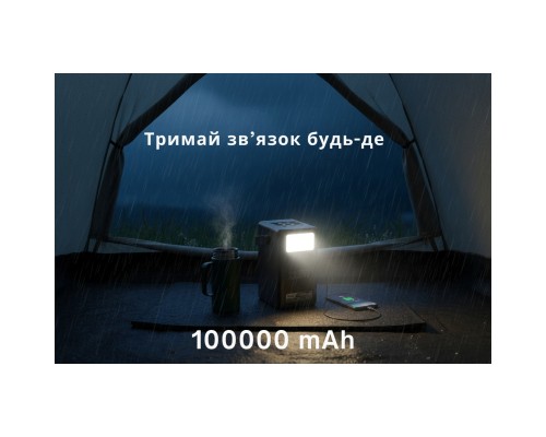 Батарея універсальна HOCO 100000mAh Endure 22.5W PD, QC, LED Lamp, Black (DB03 / 714721)