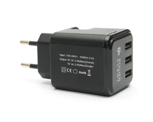 Зарядний пристрій PowerPlant W-360 3*USB/3.4A (DV00DV5065)