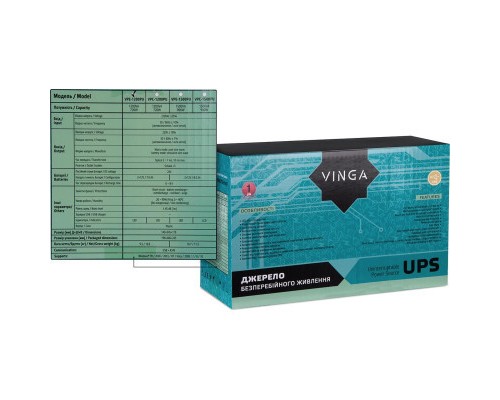 Пристрій безперебійного живлення Vinga LED 1200VA plastic case with USB (VPE-1200PU)