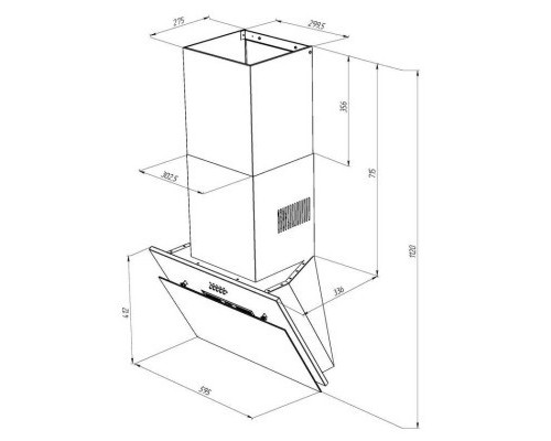 Витяжка кухонна Pyramida NR-MG 60 (1000) M WH