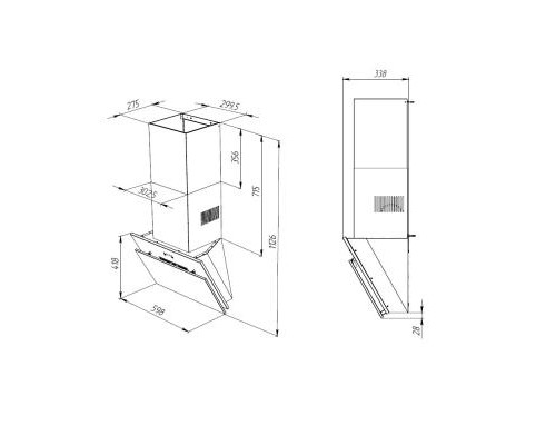 Витяжка кухонна Pyramida NR-MG 60 E (1000) IX
