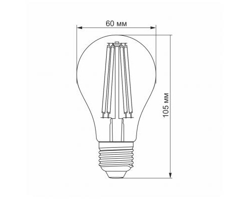 Лампочка Videx Filament A60F 10W E27 4100K 220V (VL-A60F-10274)