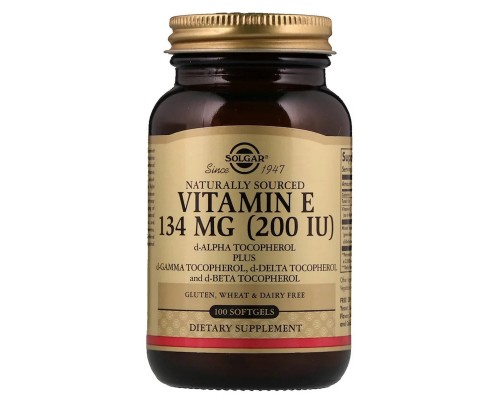 Вітамін Solgar Вітамін Е, 134 мг (200 IU), d-Alpha Tocopherol & Mixed Tocop (SOL-03501)