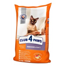Сухий корм для кішок Club 4 Paws Преміум. Для кішок, які живуть в приміщенні 4 в 1 14 кг (4820083909436)