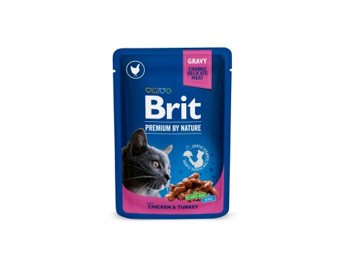 Вологий корм для кішок Brit Premium Cat Pouches with Chicken&Turkey 100 г (8595602506019) Вологий корм для кішок Brit Premium Cat Pouches with Chicken&Turkey 100 г (8595602506019)