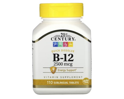 Вітамін 21st Century Вітамін B-12, 2500 мкг, Sublingual, 110 таблеток для розсмоктування (CEN27112) Вітамін 21st Century Вітамін B-12, 2500 мкг, Sublingual, 110 таблеток для розсмоктування (CEN27112)