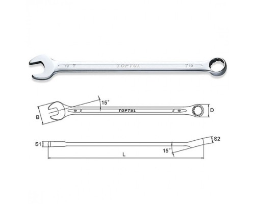 Ключ Toptul комбінований супердовгий 16мм (AAEL1616)