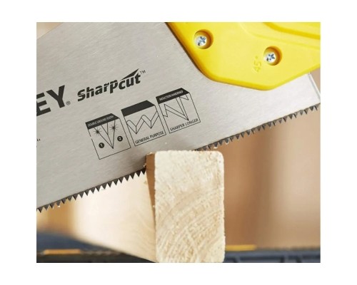 Ножівка Stanley SHARPCUT із загартованими зубами, L=550мм, 11 tpi. (STHT20372-1)