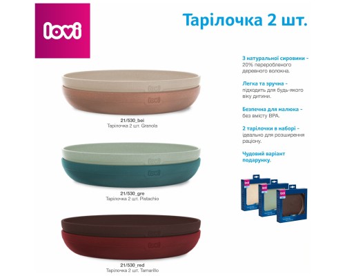 Тарілка дитяча Lovi Granola Бежеві 2 шт (21/530_bei)