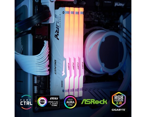 Модуль пам'яті для комп'ютера DDR5 16GB 6000 MHz Beast RGB EXPO White Kingston Fury (ex.HyperX) (KF560C36BWEA-16) Модуль пам'яті для комп'ютера DDR5 16GB 6000 MHz Beast RGB EXPO White Kingston Fury (ex.HyperX) (KF560C36BWEA-16)