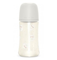 Пляшечка для годування Suavinex Bonhomia, повільний потік, 270 мл, біла (307836)