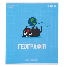 Зошит Kite предметний Cat 48 аркушів, клітинка, географія (K23-240-21)