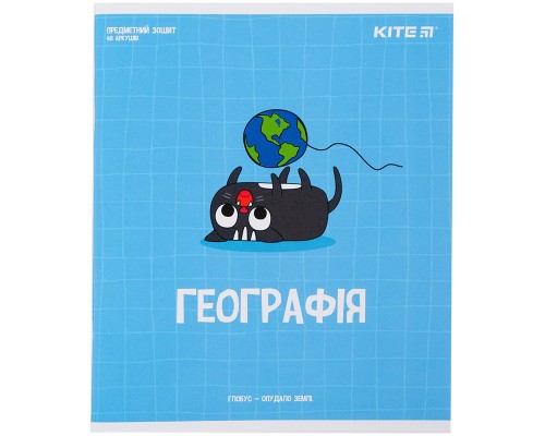 Зошит Kite предметний Cat 48 аркушів, клітинка, географія (K23-240-21)