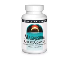 Мінерали Source Naturals Магній Хелат, 100 мг, Magnesium Chelate Complex, 100 таблеток (SN0317)