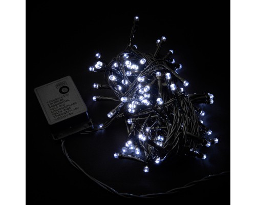 Гірлянда Delux STRING С 100 LED 5m білий/чорний IP20 (90009493)