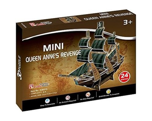 Пазл Cubic Fun 3D Корабель Помста Королеви Анни серія міні (S3031h)