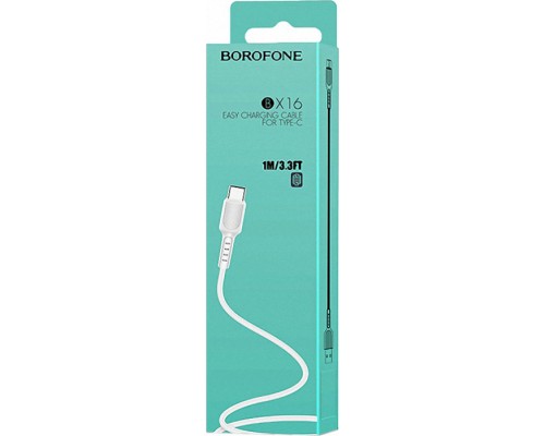 Дата кабель USB 2.0 AM to Type-C 1.0m BX16 Easy 2A White BOROFONE (BX16CW)
