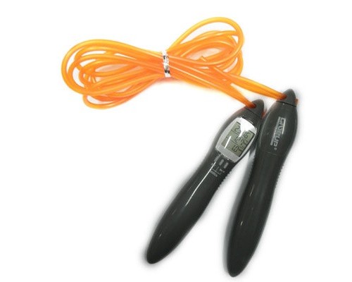 Скакалка LiveUp Electronic Jump Rope LS3123 з електронним лічильником сіро-помаранчева 275 см (6951376109054)