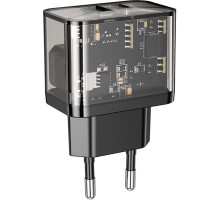 Зарядний пристрій HOCO N34 Dazzling dual-port Black (6931474799166)