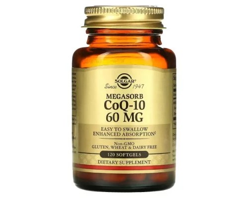 Антиоксидант Solgar Коэнзим Q-10, Megasorb CoQ-10, 60 мг, 120 капсул (SOL-00958) 