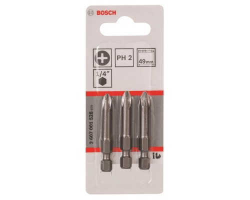 Набір біт Bosch Extra-Hart PH2, 49мм, 3шт (2.607.001.528)