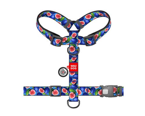 Шлея для собак WAUDOG Nylon з QR-паспортом анатомічна H-подібна 