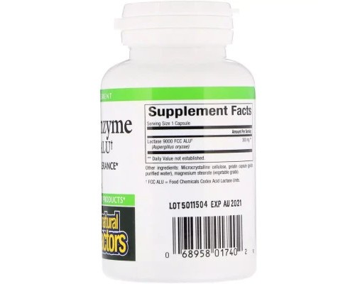 Вітамінно-мінеральний комплекс Natural Factors Ензим Лактази, Lactase Enzyme, 9000 FCC ALU, 60 Капсул (NFS-01740) Вітамінно-мінеральний комплекс Natural Factors Ензим Лактази, Lactase Enzyme, 9000 FCC ALU, 60 Капсул (NFS-01740)