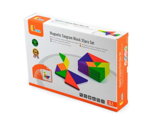 Ігровий набір Viga Toys Магнітний танграм для дошок 35 елементів (50643FSC)