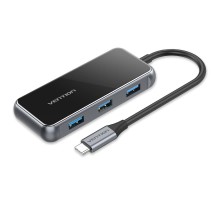 Концентратор Vention USB 3.1 Type-C to HDMI 4K60Hz/USB 3.0х3/RJ45/PD 87W 6-in-1 Mirrored Surface (TFFHB)