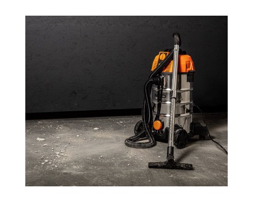 Пилосос будівельний Neo Tools 1600Вт, 18 кПа, 35л, HEPA, колеса, 7.5кг (04-739)