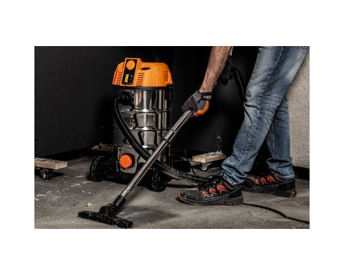 Пилосос будівельний Neo Tools 1600Вт, 18 кПа, 35л, HEPA, колеса, 7.5кг (04-739)