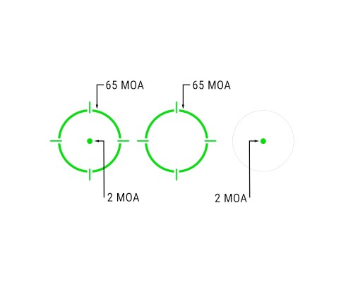 Коліматорний приціл Holosun AEMS точка 2 MOA + коло 65 МОА (Green) (AEMS GR 221301)