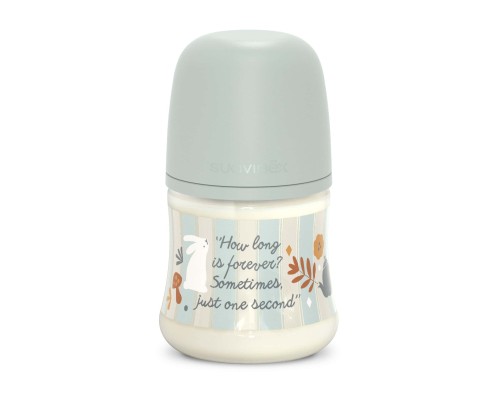 Пляшечка для годування Suavinex Wonderland 150 мл, фізіологічна, повільний потік, світло-зелена (308745)