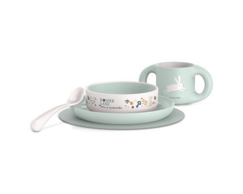Набір дитячого посуду Suavinex Wonderland +6 міс. світло-зелений (308807)