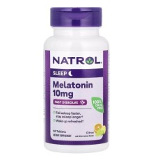 Амінокислота Natrol Мелатонін швидкорозчинний, 10 мг, цитрусовий смак, Melat (NTL-07668)
