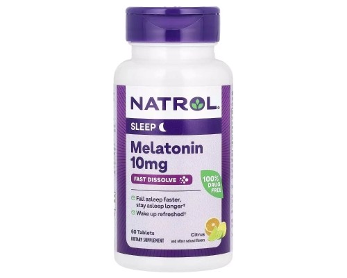 Амінокислота Natrol Мелатонін швидкорозчинний, 10 мг, цитрусовий смак, Melat (NTL-07668)
